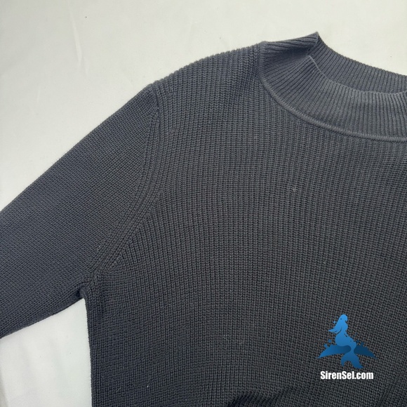 1126 Michael Kors Faux Fur Cuff Sweater Size L - Black/Leopard - Picture 3 of 14